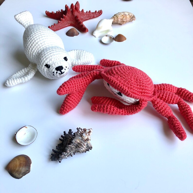 Crochet pattern set amigurumi sea creatures crochet ocean baby Etsy