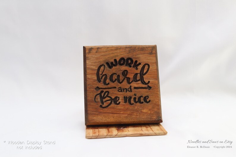 Hand Carved Wood Sign: Work Hard and Be Nice, Farmhouse Decor - Etsy