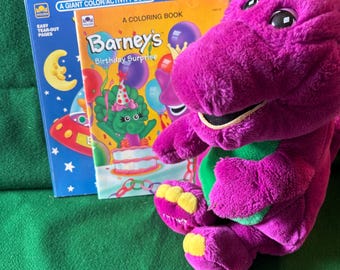 PG. Vintage Barney & 2 Coloring Books - Etsy