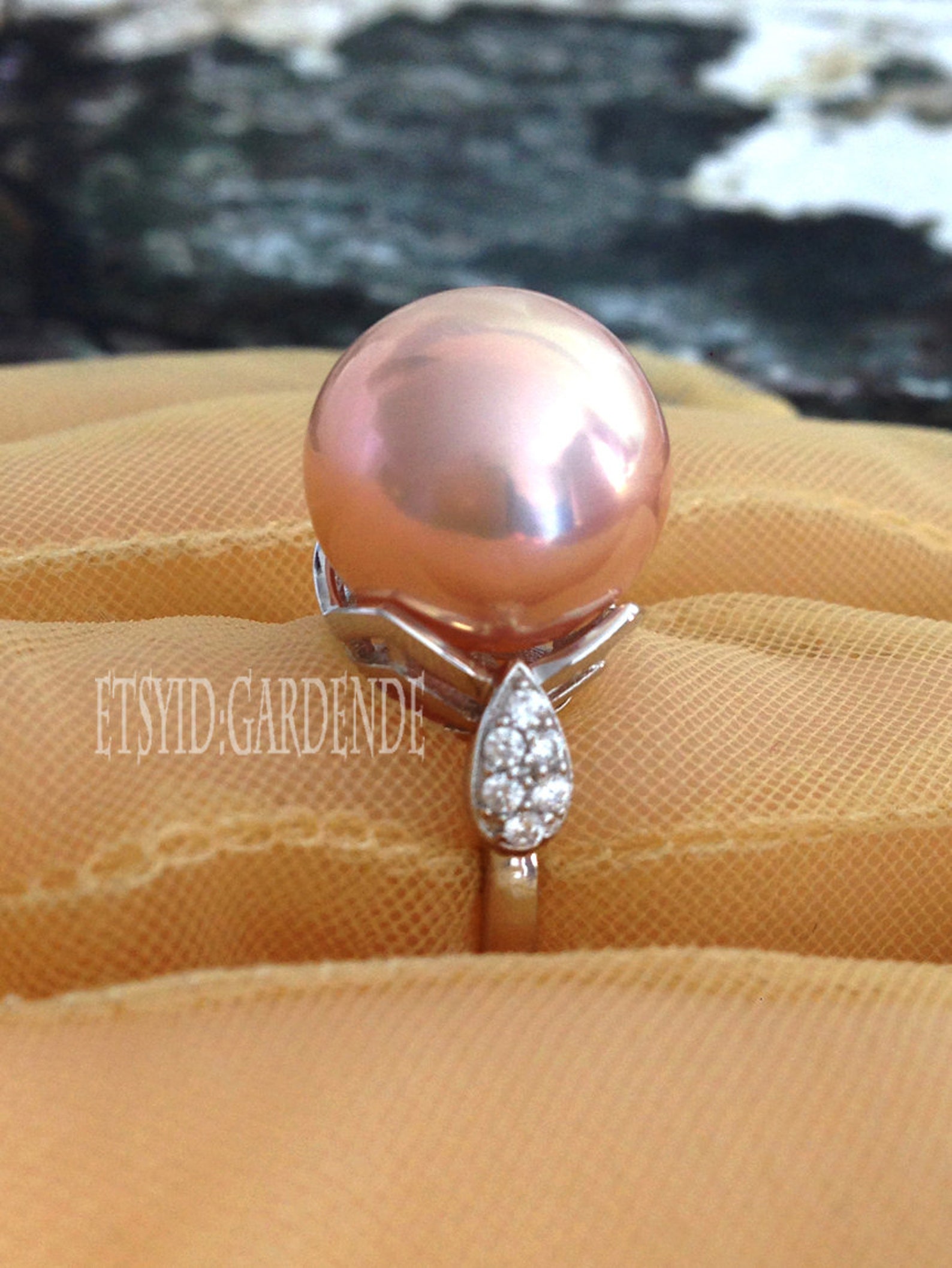 1piece 1314mm Edison Pearl ring/large round Pearl ring/Edison Etsy