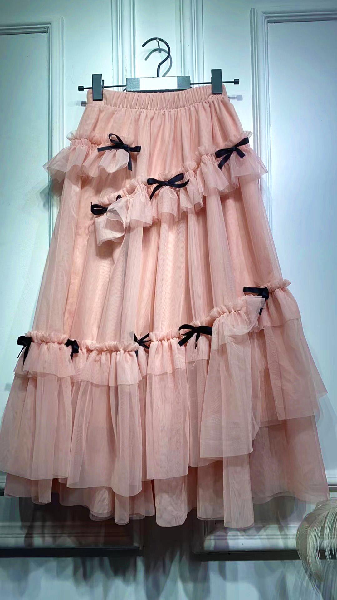 Romantic Screw Ruffles Layered Tulle Skirt,handmade Versatile 