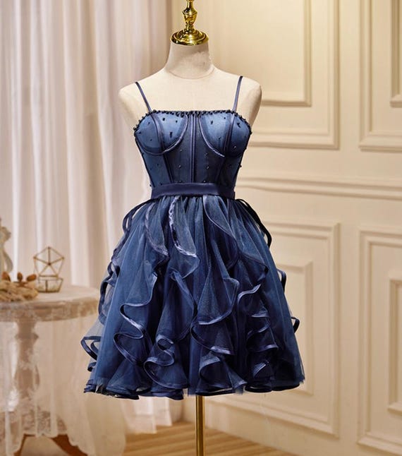 navy blue corset dress short LIONESS Honey Corset Mini Dress Navy