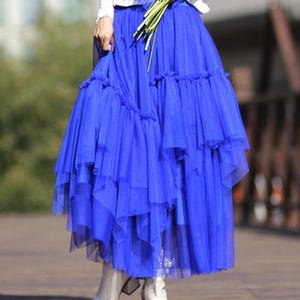 Custom Tulle Skirt,Dream Fairy Irregular Ruffles Handmade A-Line Dance Party skirt,Prom Skirt,Wedding skirt