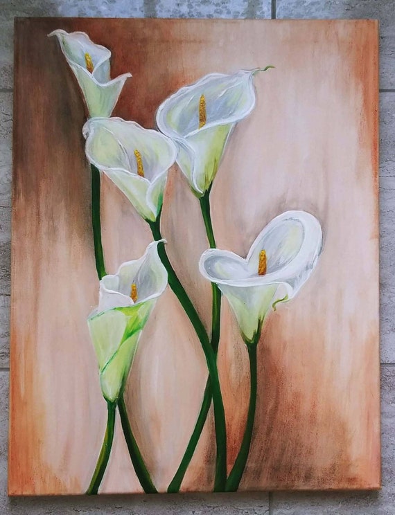 Buy Calla Lily , Arum Lily Painting, White Floral Textured Acrylic Canvas  Painting, Wall Art, Texture Painting, Texture Art, Flower Painting Online  in India - Etsy