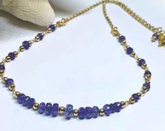 Tanzanite 14k Gold Fill Princess Necklace