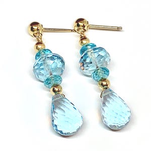 Sky Blue Topaz 14k Gold Fill Post Earrings
