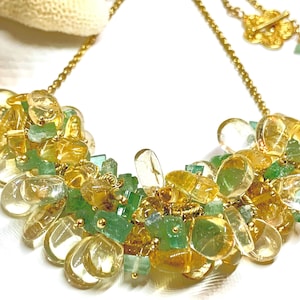 Tourmaline Citrine 14k Gold Fill Choker Necklace