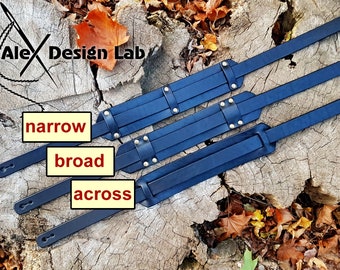 Blue Leather Guitar Strap Custom Guitar Strap Acoustic Guitar Guitar Electric Adjustable Guitar Strap thick leather