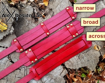 Red Leather Guitar Strap Custom Guitar Strap Acoustic Guitar Guitar Electric Adjustable Guitar Strap thick leather