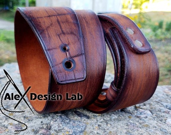 Wide brown burnt Worn Leather Long Guitar Strap Custom Acoustic Guitar Personalized Guitar Electric Adjustable Guitar Strap thick leather