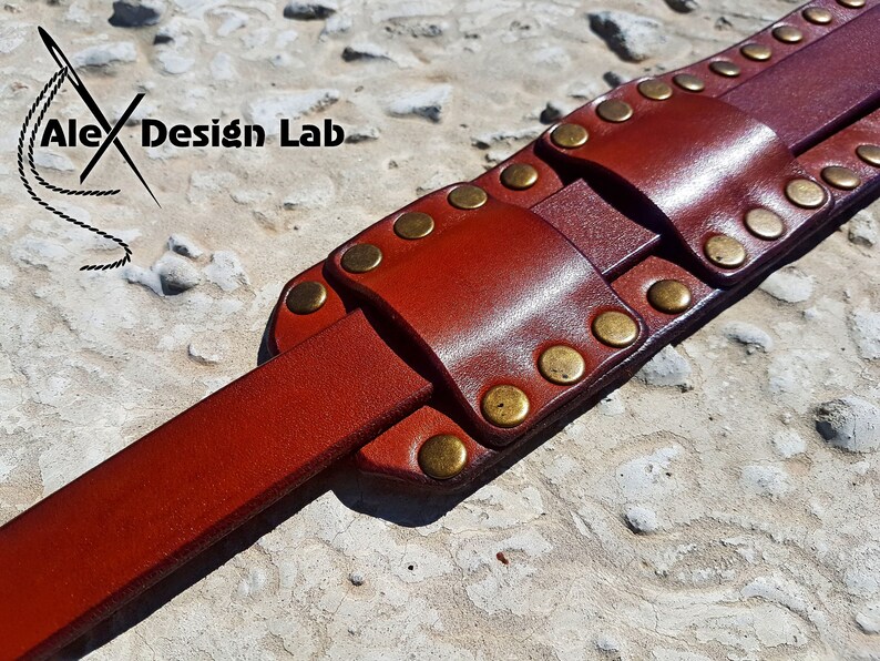 Leather Guitar Studded Strap Custom Strap Acoustic Guitar Etsy