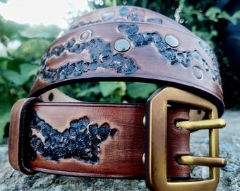 1 1/2" (39mm) Genuine Leather Belt Mixed Tanning 8.5-9.0 oz / (3.5 - 4mm) Mens Leather Belt, Gift for Him, Gift for Boyfriend, Casual Belt