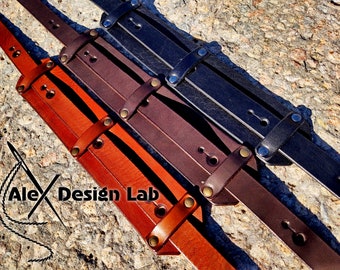 Leather Brown Black Guitar Strap Custom Guitar Strap Acoustic Guitar Electric Adjustable Guitar Strap thick leather Universal size