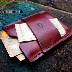 Lederen kaarthouder Slim Wallet Minimalistisch gepersonaliseerde lederen portemonnee mannen vrouw multi creditcards Pocket