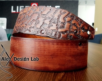 Wide brown burnt Worn Long Leather Guitar Strap Custom Acoustic Guitar Personalized Electric Adjustable Guitar Strap thick leather Steampunk