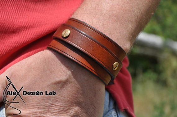 studded leather cuff