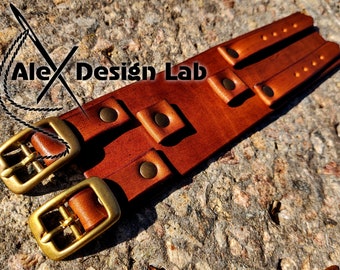 Wide brown leather cuff Men's Johnny Depp style bracelet extra class genuine leather bracelet Leather wristband mens Stylish man gift