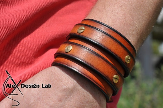 studded leather cuff