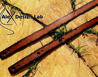 Worn Burnt Leather Guitar Strap Custom Guitar Strap Acoustic Guitar Personalized Guitar Electric Adjustable Guitar Strap thick leather