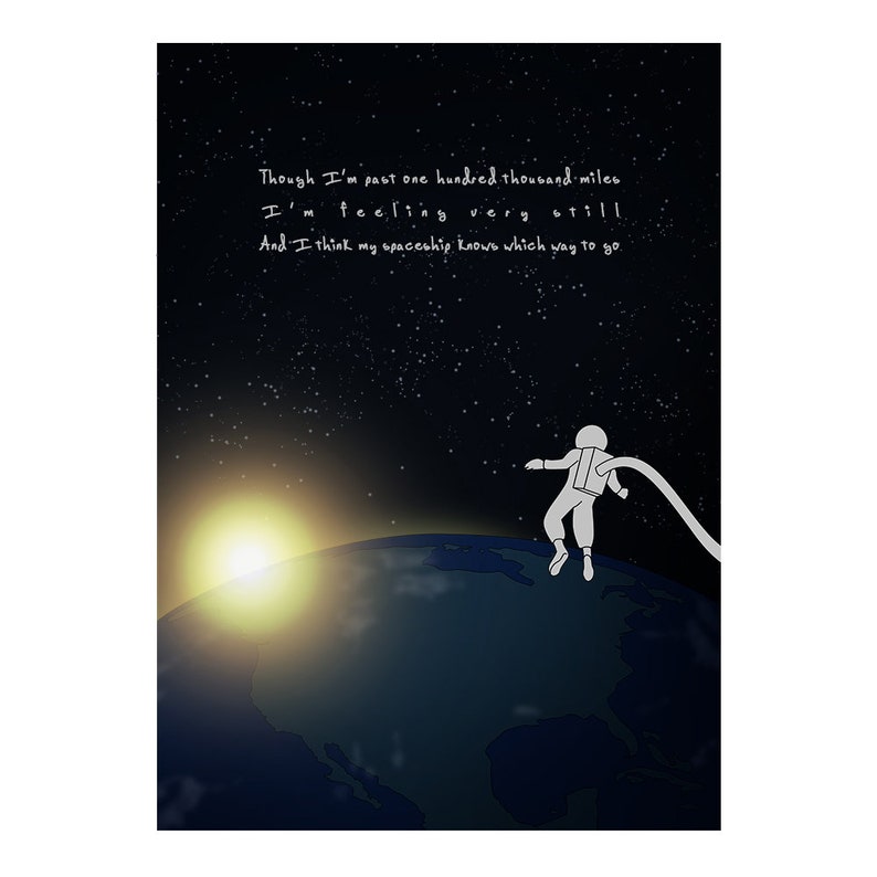 David Bowie Space Oddity Poster 2 INSTANT DOWNLOAD Digital Etsy