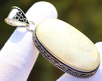 Pendentif nature pierre de lune argent massif | Bijoux