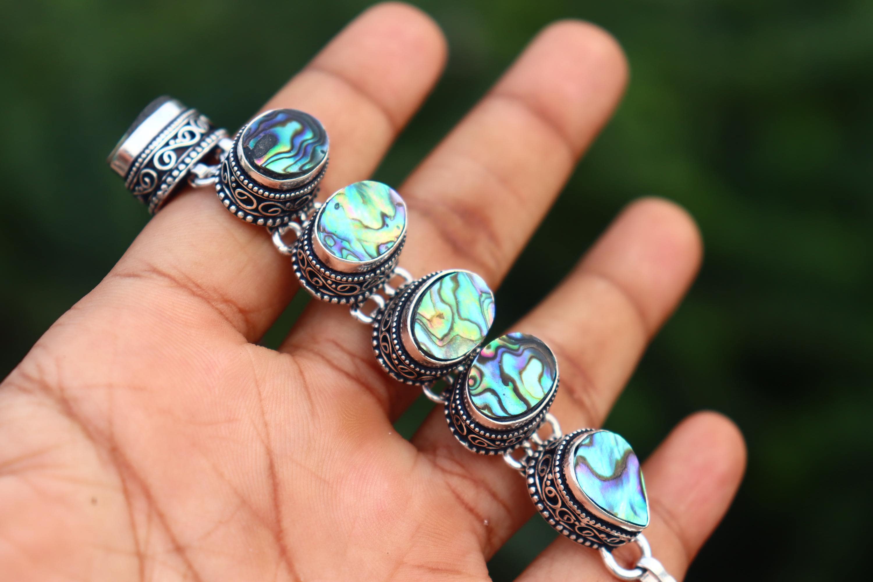 Vintage Avalon Stone Silver Plated Cluster Bracelet - Etsy