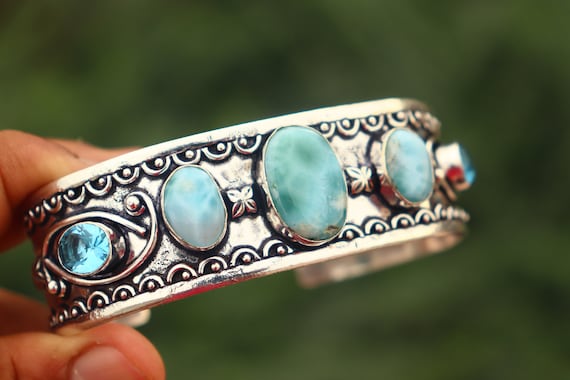 Argento Sterling 925 Placcato Rodio Cuore E Star Pendente Bracciale