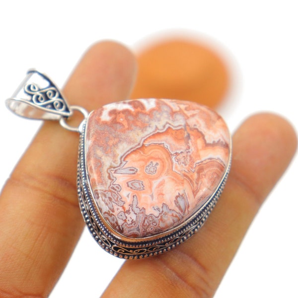 Natural Bird Eye Jasper gemstone handmade pendant | Dainty pendant | Gemstone necklace | Gift for her | Boho pendant | Victorian pendant.