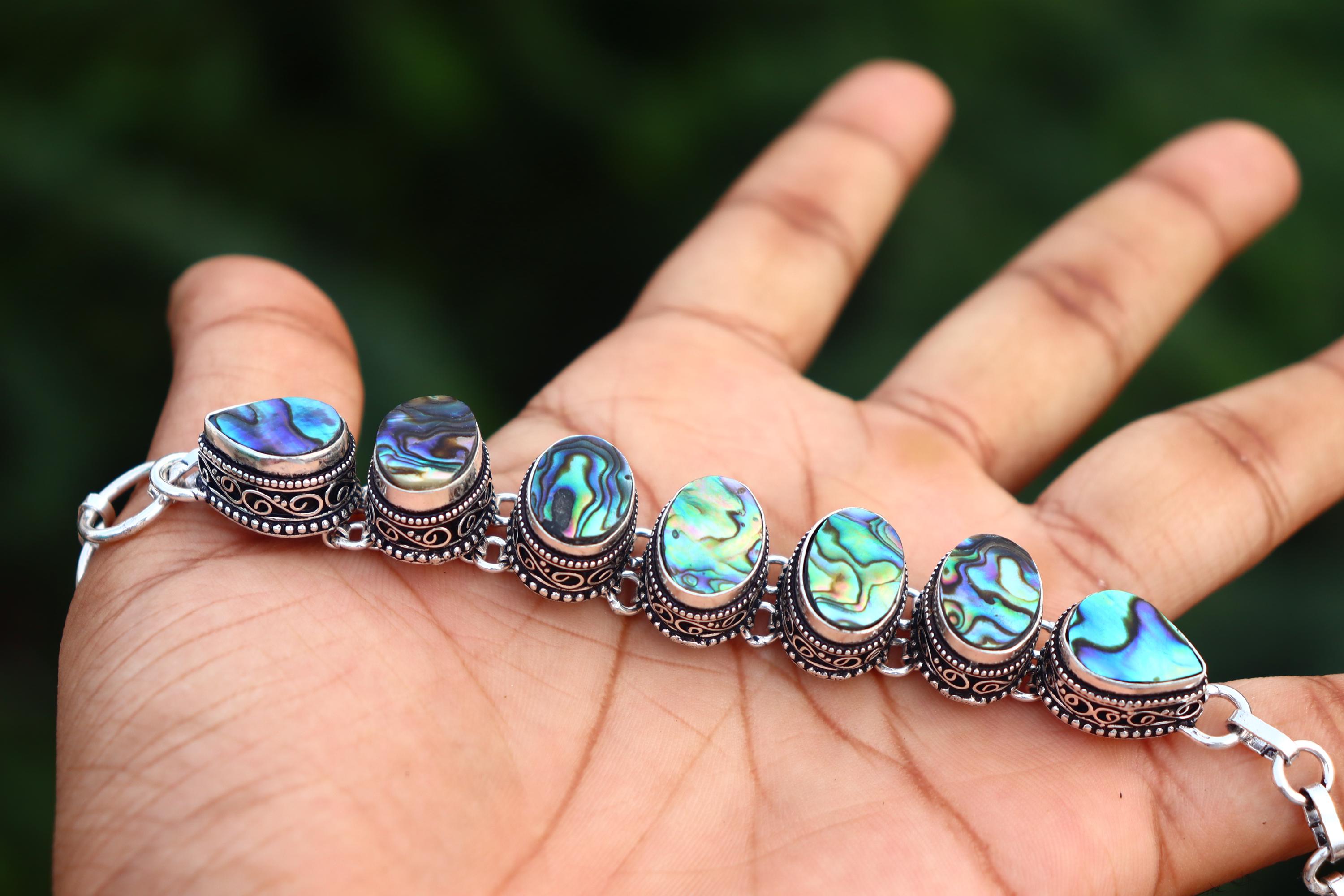 Vintage Avalon Stone Silver Plated Cluster Bracelet - Etsy