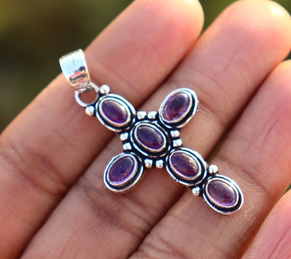 Amethyst cross deals pendant