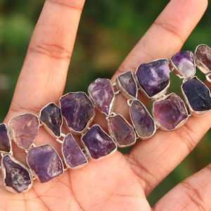 Amethyst Stein Armband: Handgemachtes Boho Sterling Silber