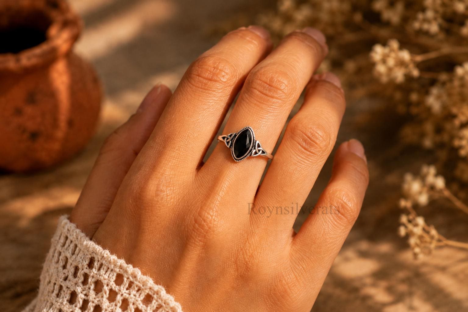 Black stone ring - Etsy 日本