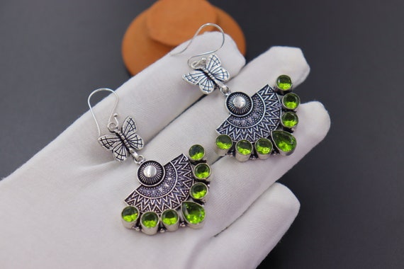 Boucles D'Oreilles Vintage Papillon Argent Plaqué - Ancien - Occasion - Jolie Finition