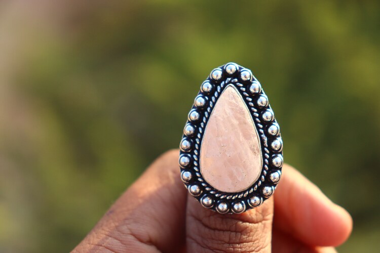 Natural Rose Quartz Octagon Ring 925 Silver Jewelry.Free Shipping.All US SIZE Natural Rose Quartz Octagon Ring 925 Silver Jewelry.Free Shipping.All US SIZE