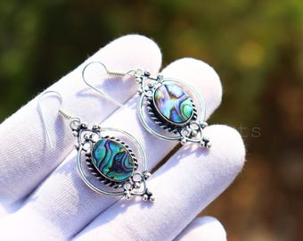 Natural Avalon Gemstone silver earring|925 sterling silver earring| Handmade earring| Boho jewelry| Dainty earring| Gift for her.