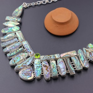 Natural Avalon gemstone handmade cluster necklace | Charm Avalon jewelry | Bridesmaid necklace | Vintage necklace | Gifts for her