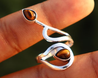 Vintage 10k Gold Tigers Eye Ring Size 8 3/4 / Real Gold / Solid