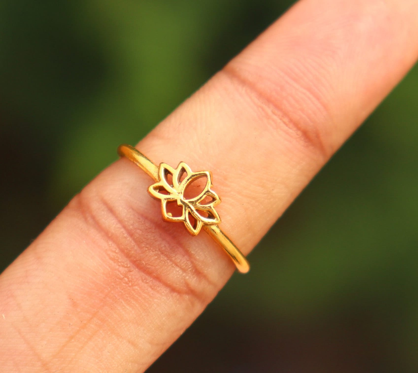 Lotus Ring Elegant Casting Ring Dainty Ring Minimalist Ring Silver