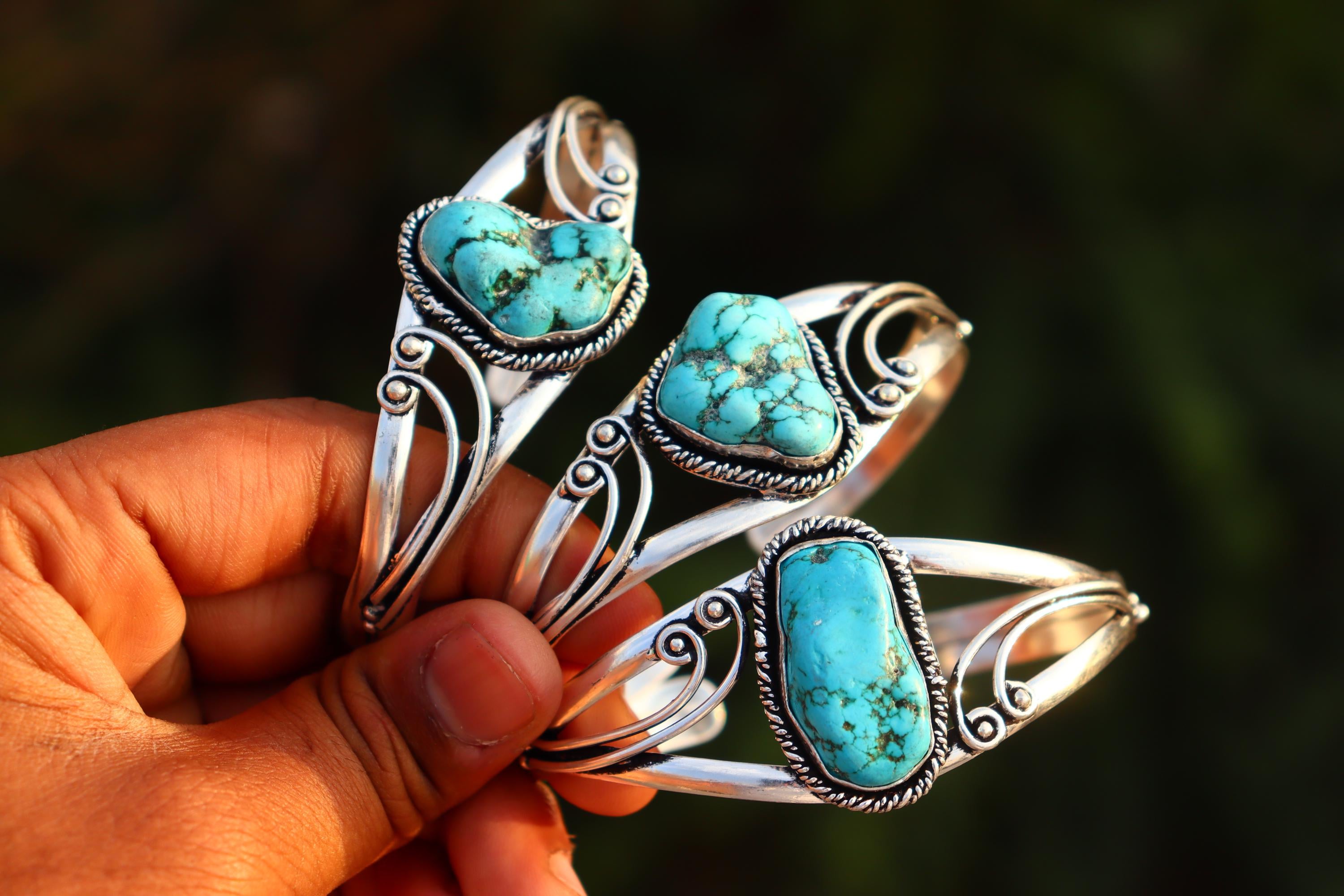 Vintage sterling turquoise bracelets - Etsy 日本