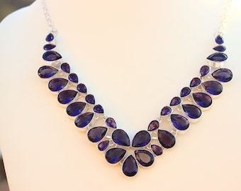 Bestseller |Vintage Amethyst Flower Necklace|Amethyst Gemstone necklace|Sterling silver polish necklace|Gift for her on Anniversary|Fashion
