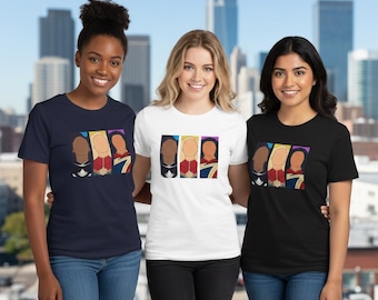 Camiseta de mujer Marvels Trio - Carol Danvers, Kamala Khan, Monica Rambeau - Camiseta de algodón suave
