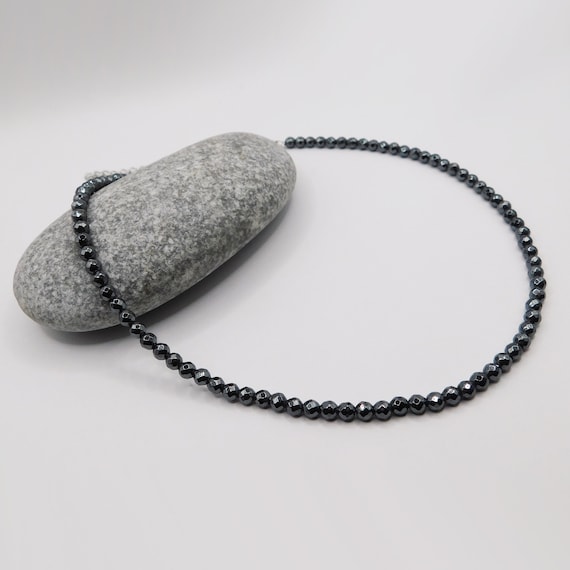 Hematite choker necklace, gemstone choker, minimalist necklace