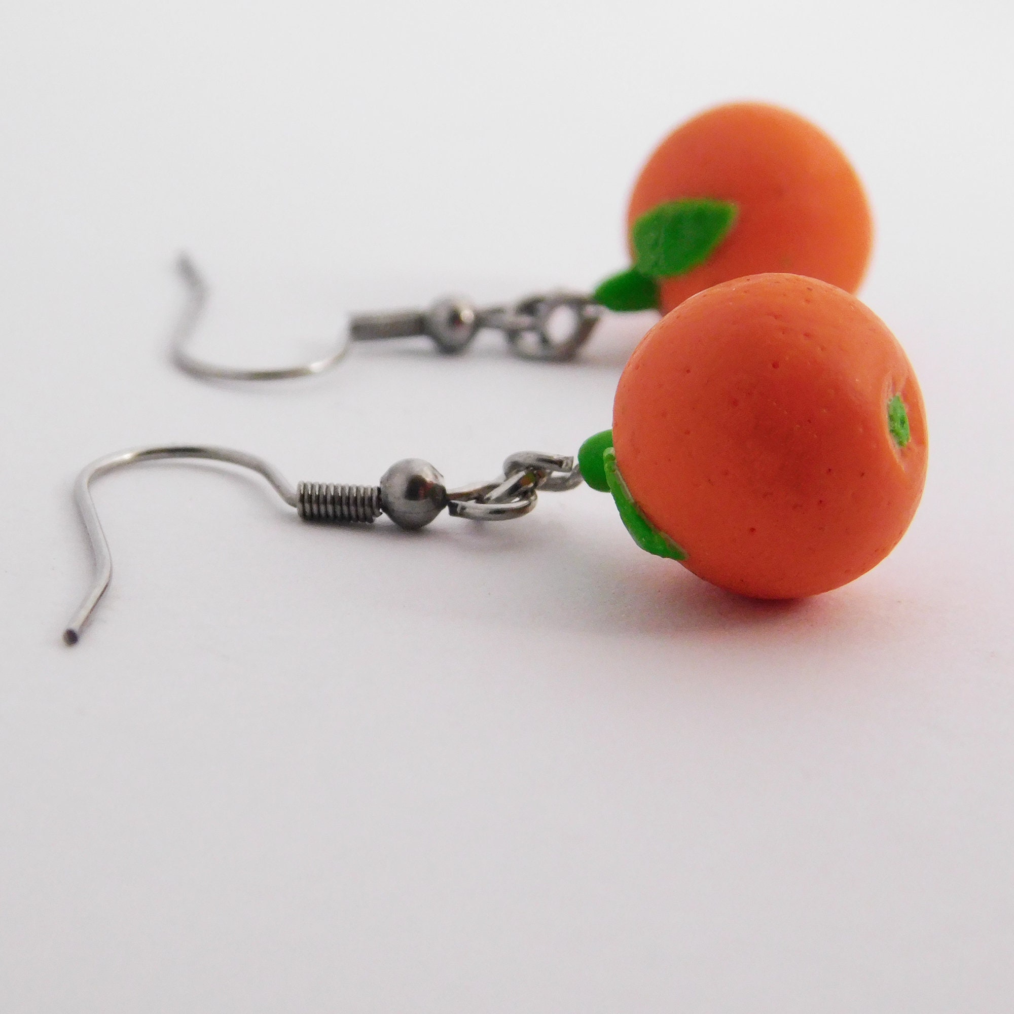 Oranges earrings Polymer clay earrings fruit earrings. Etsy
