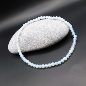 Mondstein-Fußkettchen, 4 mm Perlenarmband - Fußkettchen, Schutz-Fußkettchen.