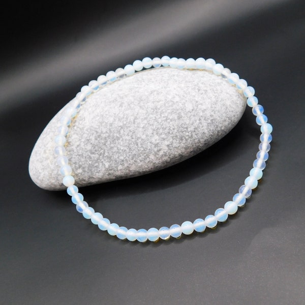 Moonstone anklet, 4mm bead bracelet - anklet, protection anklet.