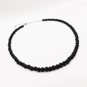 Lava choker necklace, black choker, gemstone necklace, boho choker