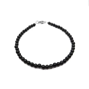 Obsidiaan enkelband, edelsteen enkelband, helende enkelband, minimale enkelband