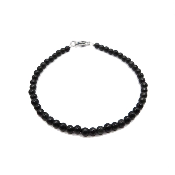 Obsidian anklet, gemstone anklet, healing anklet, minimal anklet