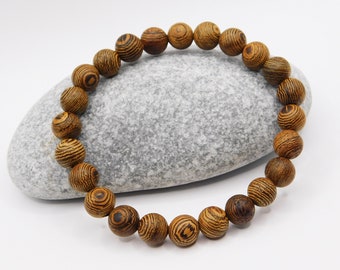 Wooden bracelet, boho bracelet, 8mm natural wood bracelet