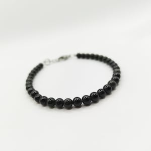 Obsidian bracelet, gemstone bracelet, black minimal bracelet